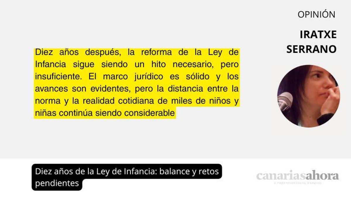 Diez años de la Ley de Infancia: balance y retos pendientes