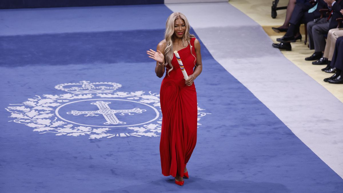 La tenista estadounidense Serena Williams, este viernes, en el Teatro Campoamor de Oviedo, tras recoger el Premio Princesa de Asturias de los Deportes.