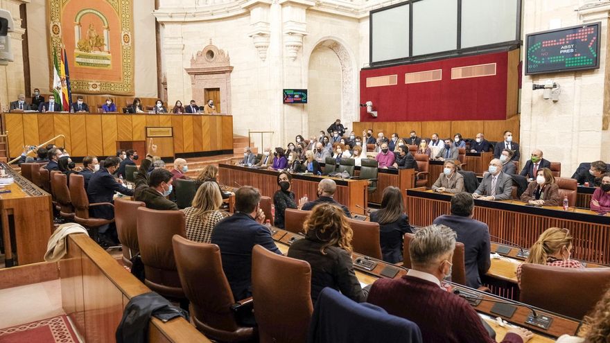 Votación en el Pleno del Parlamento andaluz.