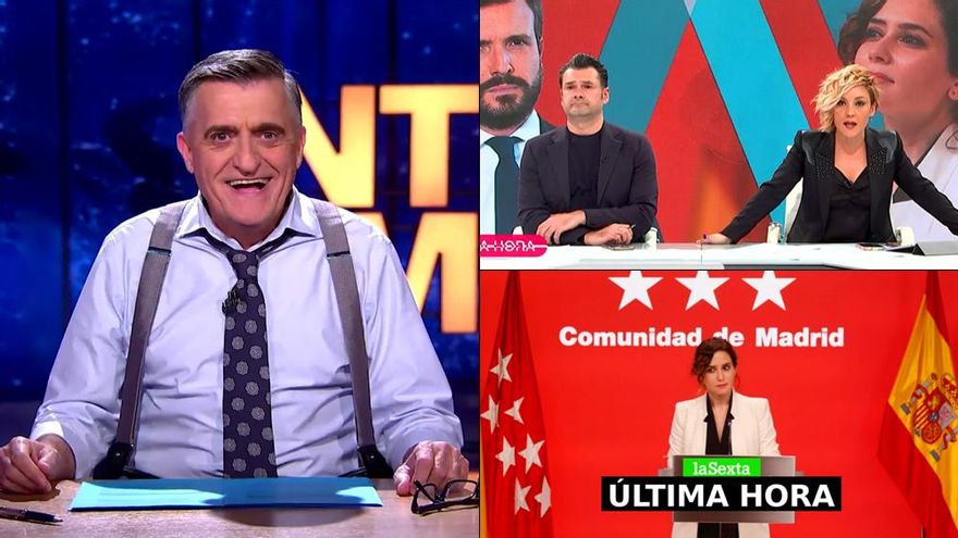 laSexta (8.5%) vive su mejor día de la temporada a golpe de récord con la guerra abierta entre Ayuso y Casado