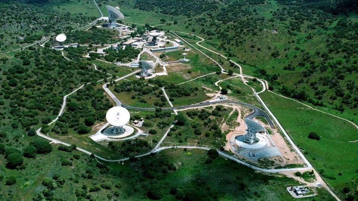 Vista aérea de las antenas espaciales de Robledo de Chavela
