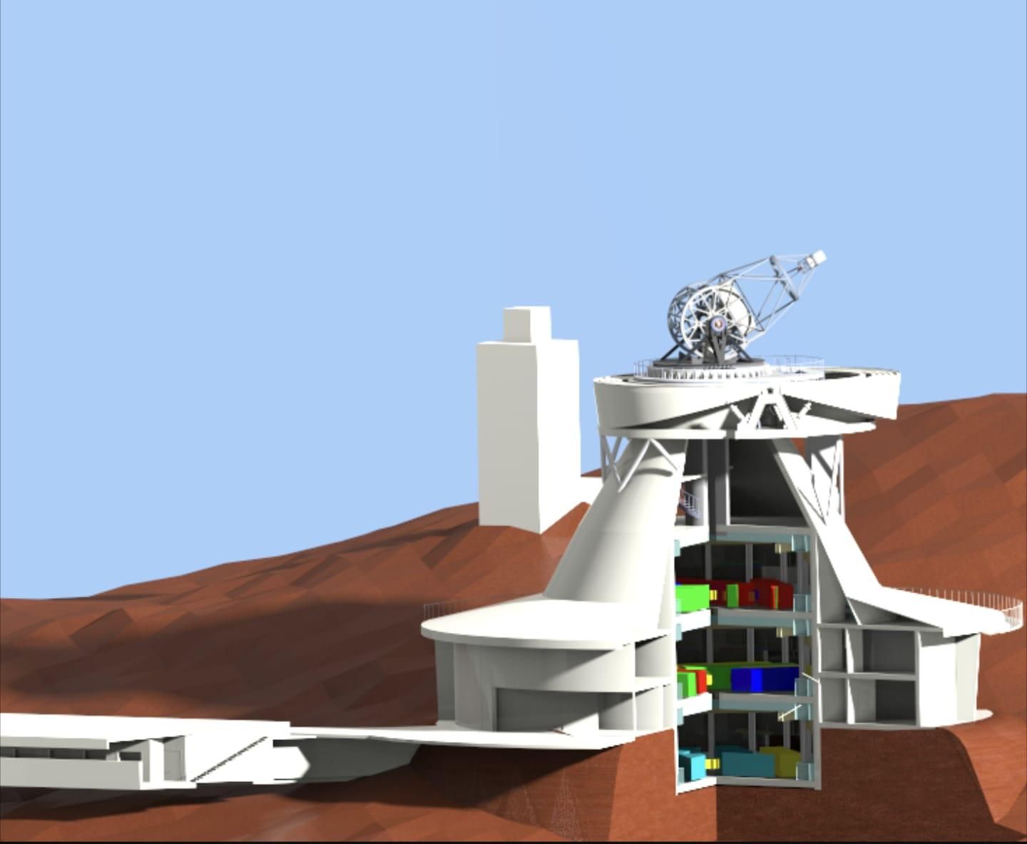 Recreación del Telescopio Solar Europeo (EST).