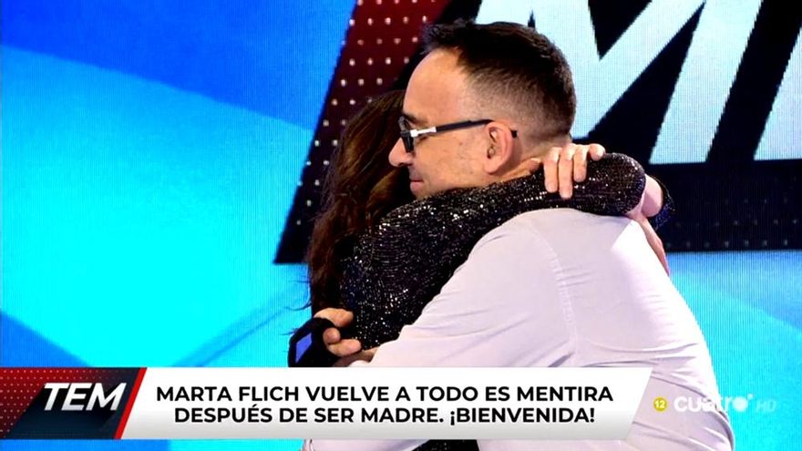 El abrazo de Marta Flich y Risto Mejide en 'Todo es mentira'