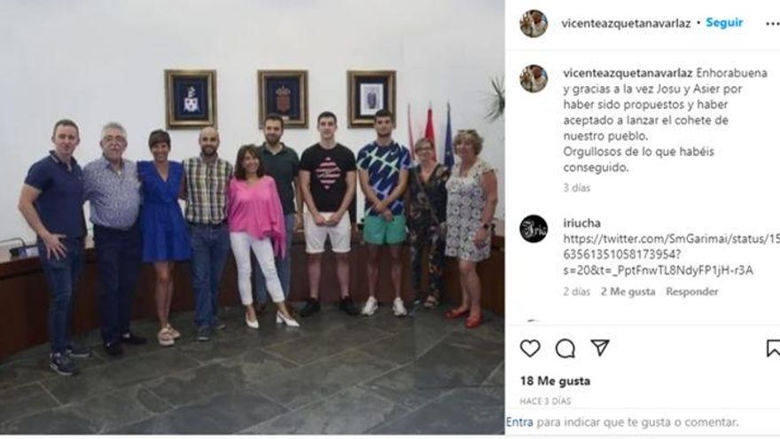 Post en la cuenta de Instagram del portavoz de Navarra Suma con la imagen editada.