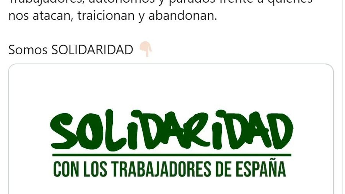 Primer mensaje del sindicato Solidaridaden redes sociales