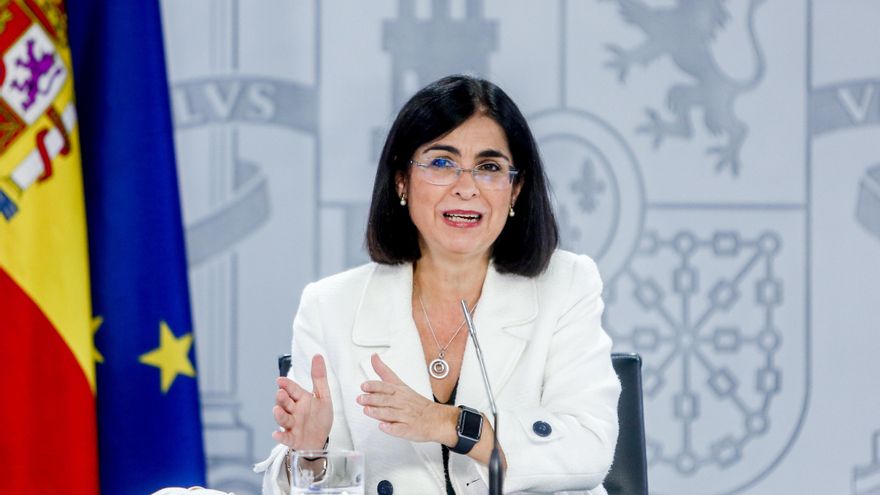 La ministra de Sanidad, la canaria Carolina Darias, en una rueda de prensa tras el Consejo de ministros