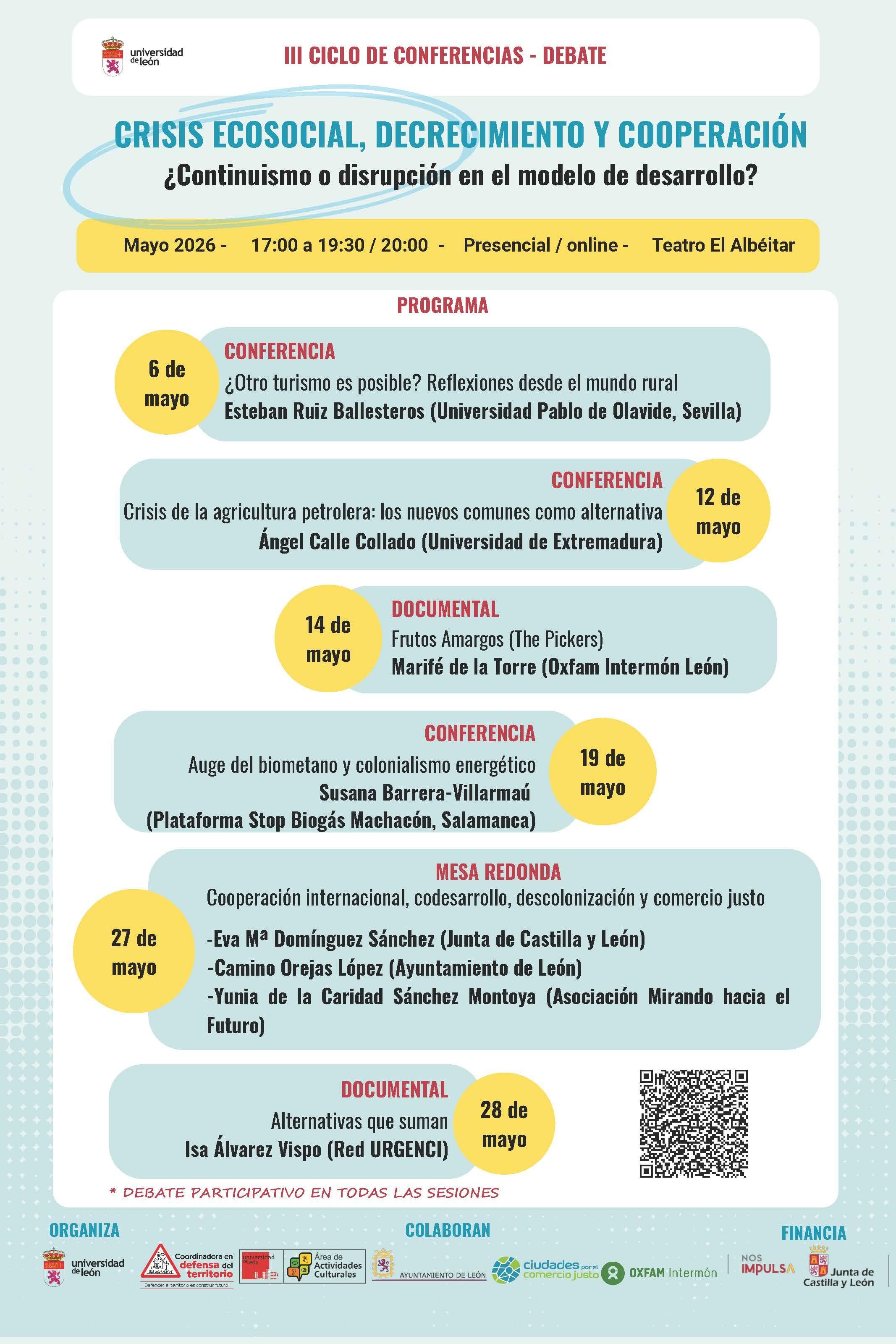 Ciclo de conferencias en la Universidad de León sobre la crisis ecosocial.