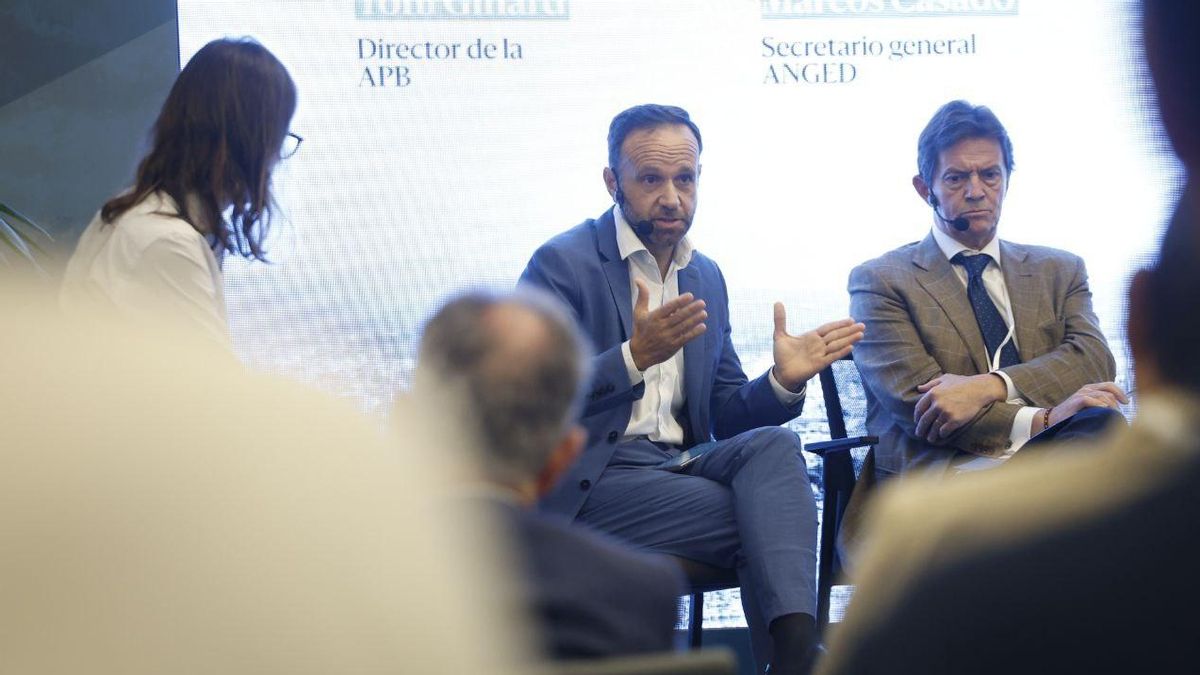 Toni Ginard, director de la APB, durante su intervención en la jornada 'El puerto: motor económico de Balears', impulsada por la Autoritat Portuaria de las islas y organizada por elDiario.es