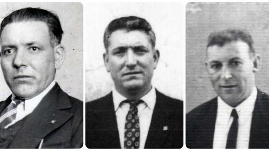 De izquierda a derecha, Francisco Álvarez Pinillas, Servando García y Manuel García.