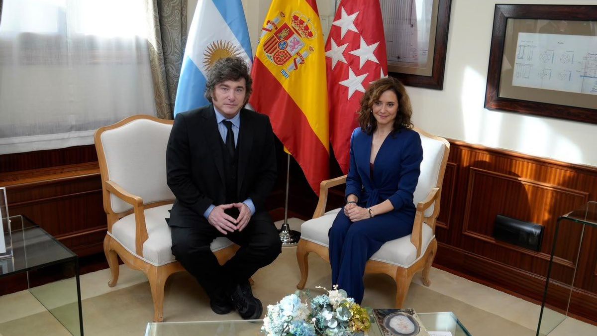 Javier Milei y la presidenta de la Comunidad de Madrid, Isabel Díaz Ayuso.