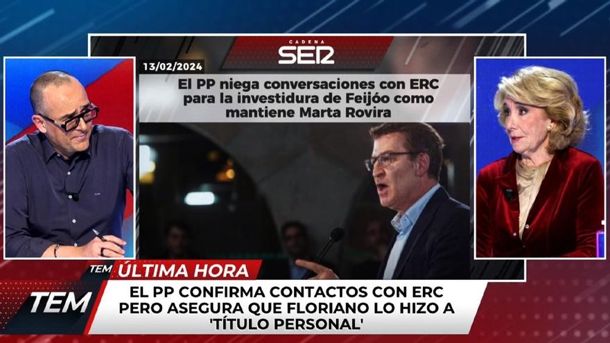 Risto se engancha con Esperanza Aguirre a cuenta de Feijóo y los indultos: "¿Estás diciendo que mienten esos 16 medios?"