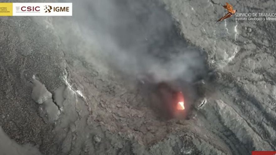 El interior de un tubo volcánico, en "uno de los vídeos más impresionantes" grabados por el CSIC en La Palma