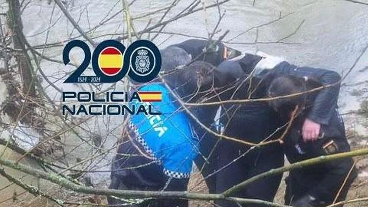 La Policía Nacional rescata a una menor que se estaba ahogando en el Bernesga en León