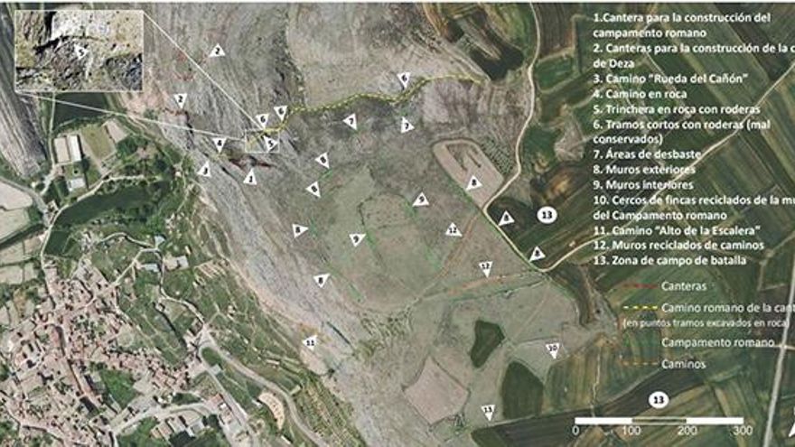 Plano aéro del yacimiento