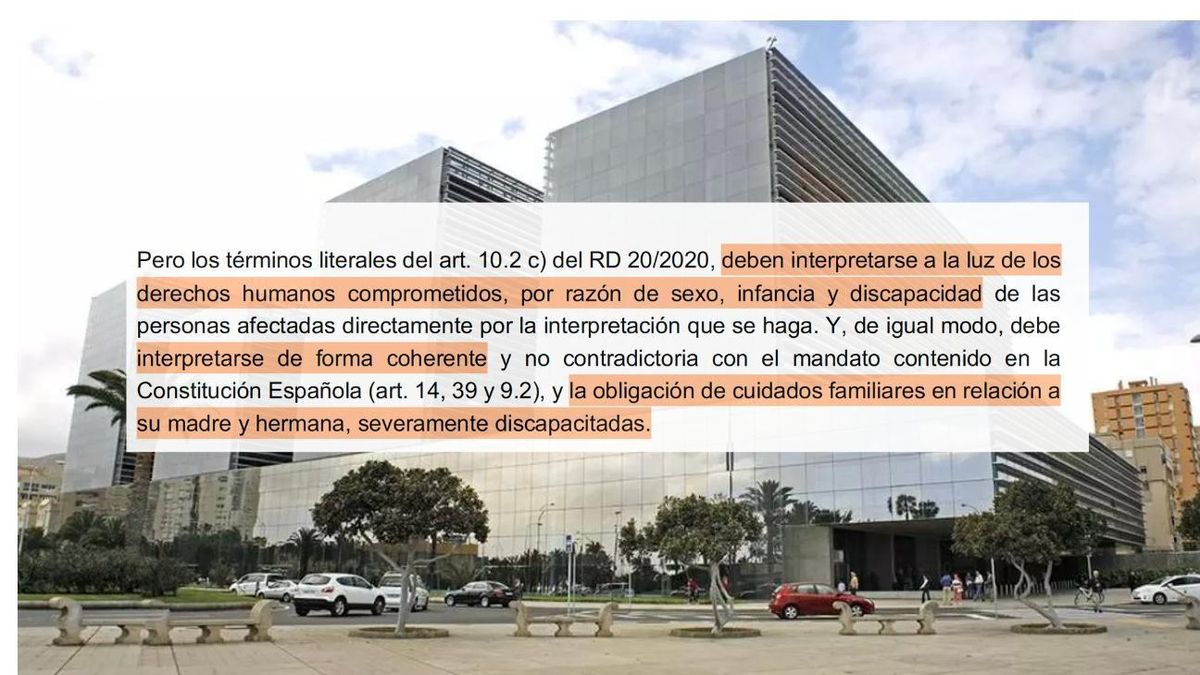 Extracto de la sentencia que avala que una madre que vive con su hija y dos personas con discapacidad puede percibir un extra del Ingreso Mínimo Vital