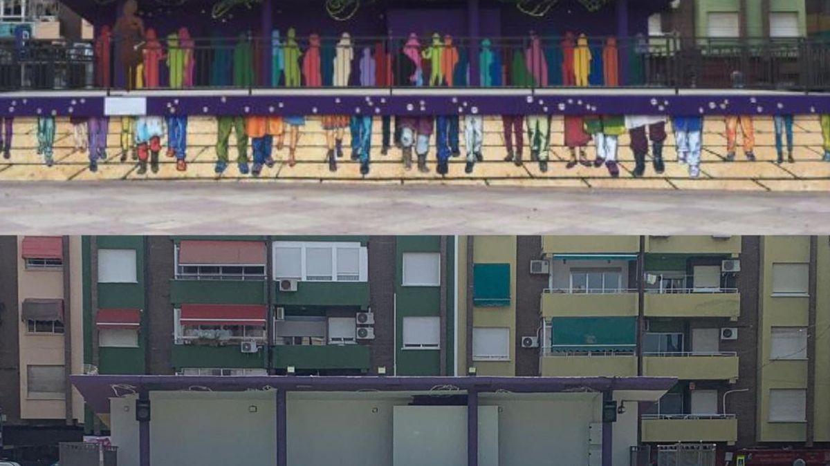 PP y Vox borran un mural en honor a las mujeres conserveras en el municipio murciano de Molina de Segura