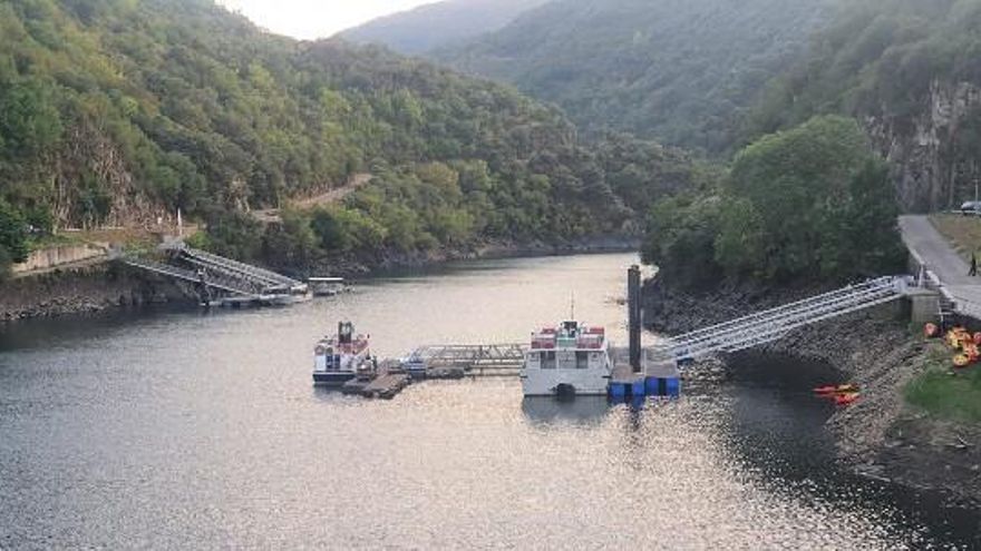 Embarcadero de Ponte Do Sil, en Monforte de Lemos, en la Ribera Sacra.