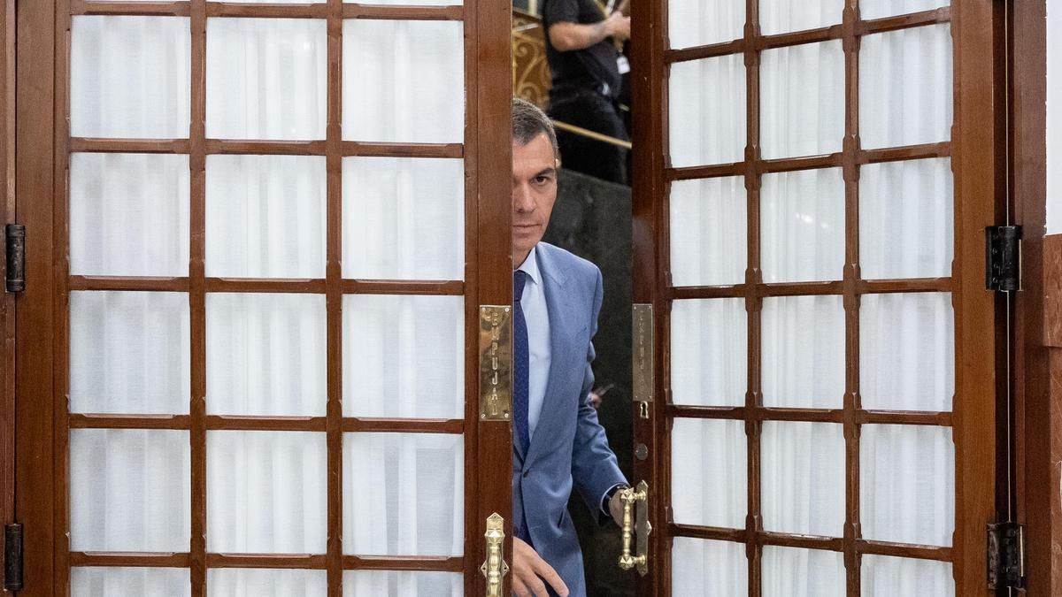 Pedro Sánchez, este miércoles en el Congreso