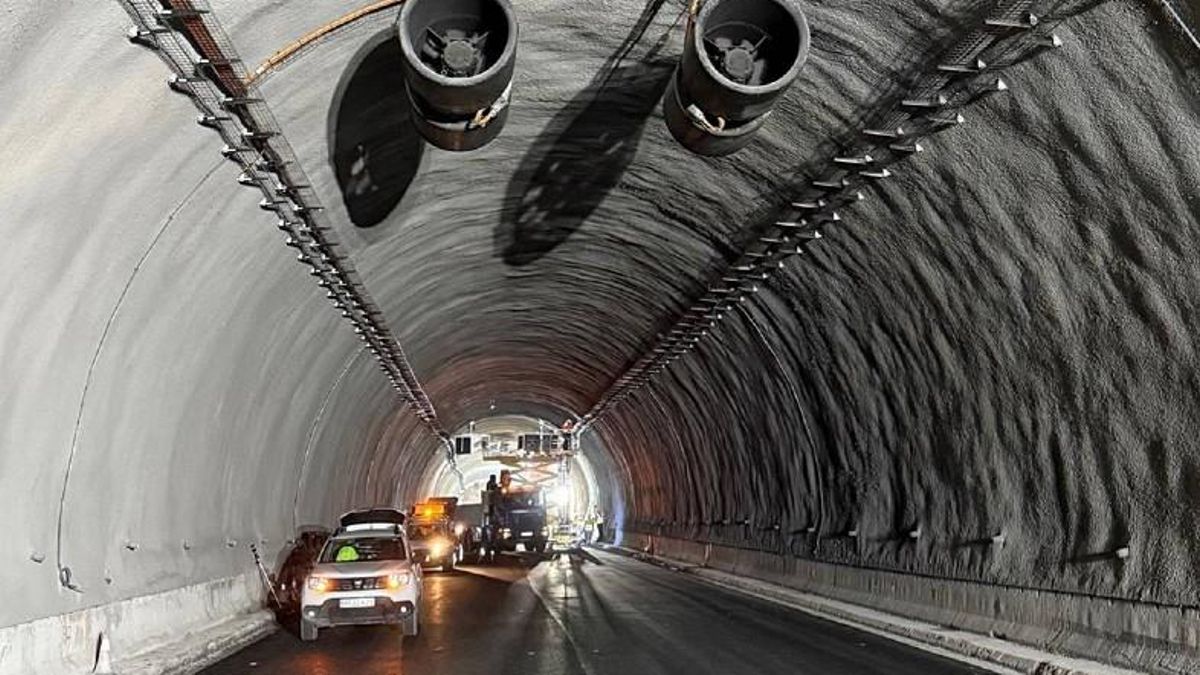 El túnel de Artxanda entre Ugasko y el Txorierri, durante unas obras de la primera mitad de 2025