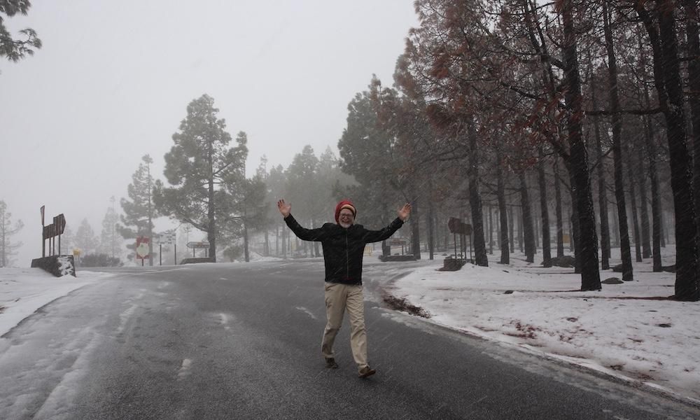 Nieva en la cumbre de Gran Canaria.