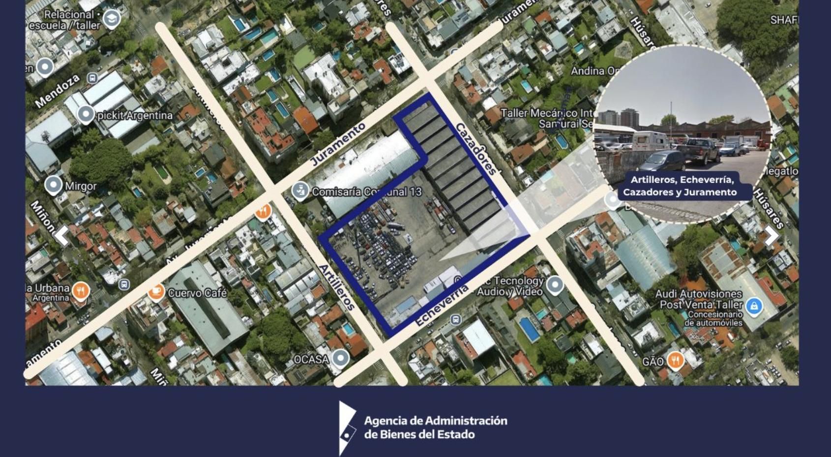 El predio de la Federal que puso en venta el Estado.