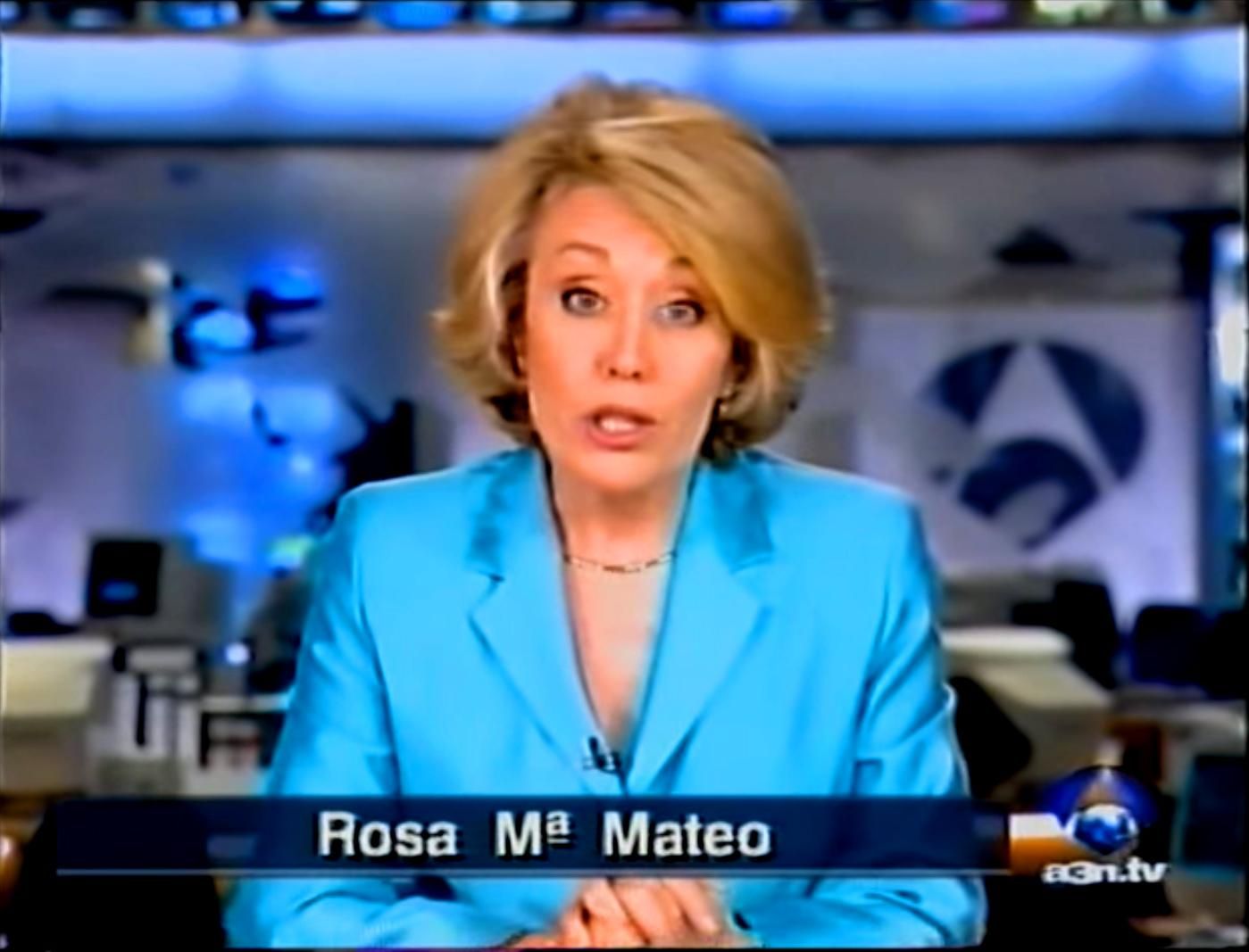Rosa María Mateo presentando Antena 3 Noticias