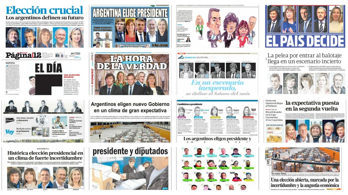 Tapas de diarios del domingo 22 de octubre: qué títulos eligieron los medios de Argentina el día de las elecciones nacionales