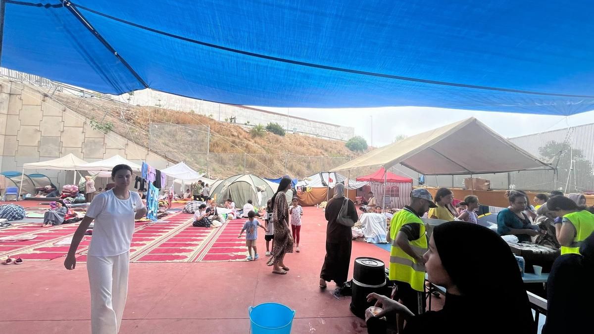 Imagen del campamento de Sidi Embarek levantado por los vecinos para acoger a niñas, mujeres y sus familias.