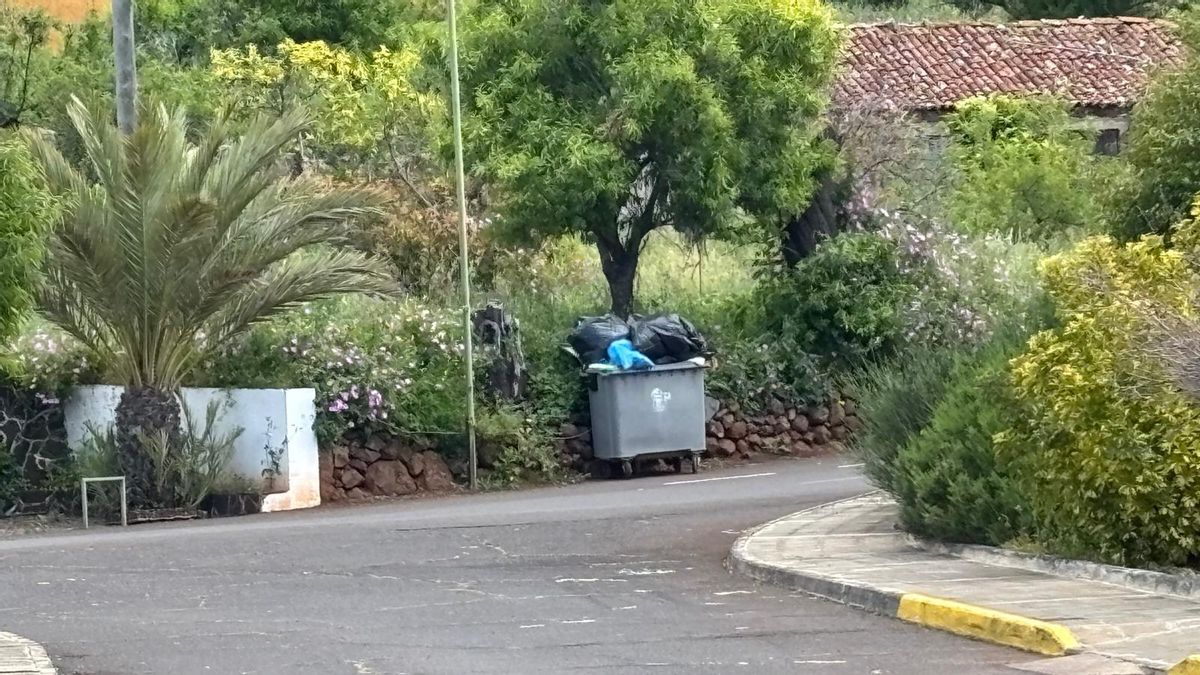 Contenedor de basura en Puntagorda (imagen cedida por el PP).