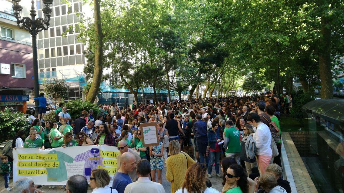 Manifestación docente en Santander.