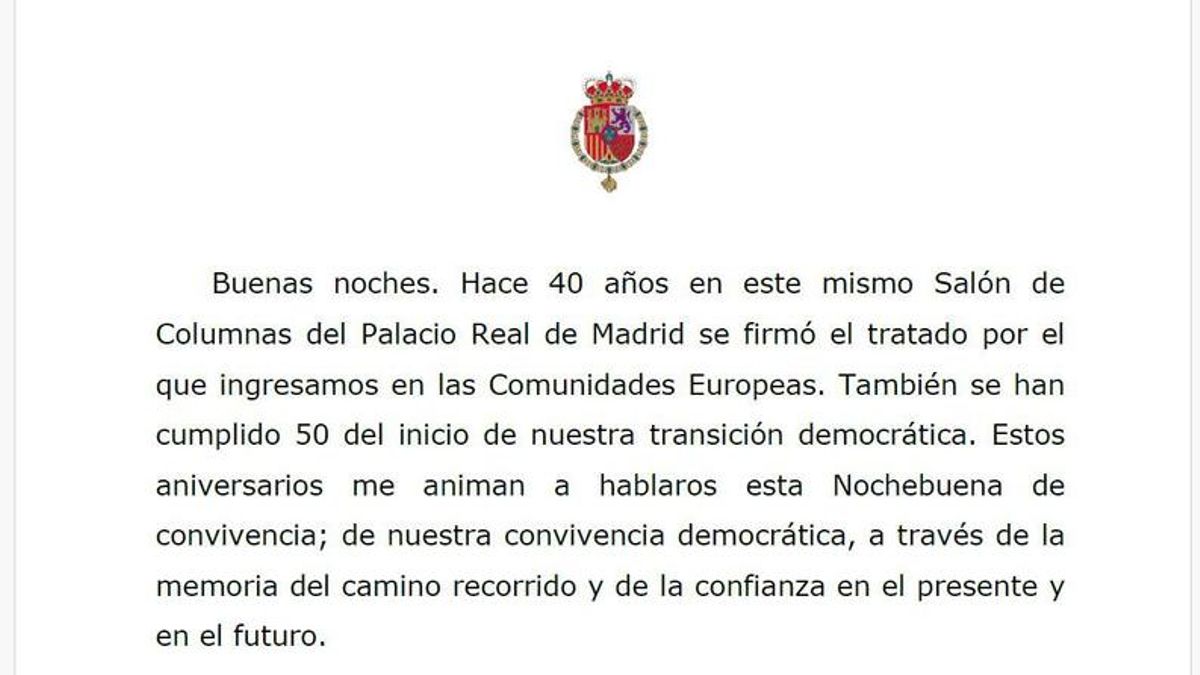 Lee aquí el discurso íntegro del rey