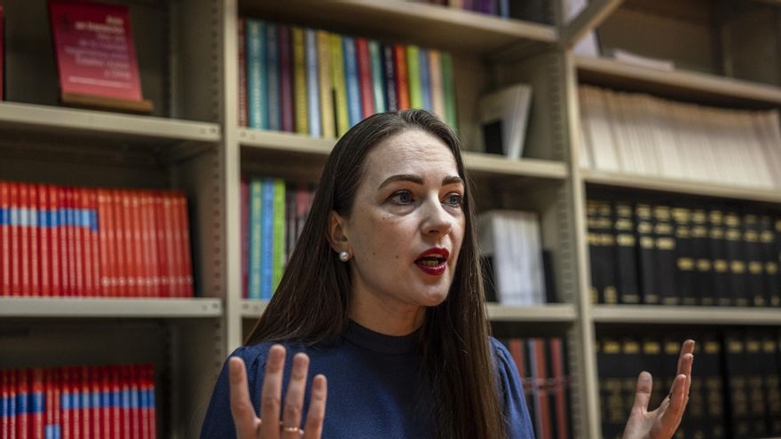 Oleksandra Matviichuk durante la entrevista con elDiario.es.