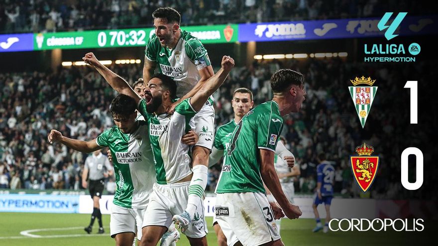 El Córdoba CF confirma su redención en una noche de nostalgia 'retro' ante el Zaragoza