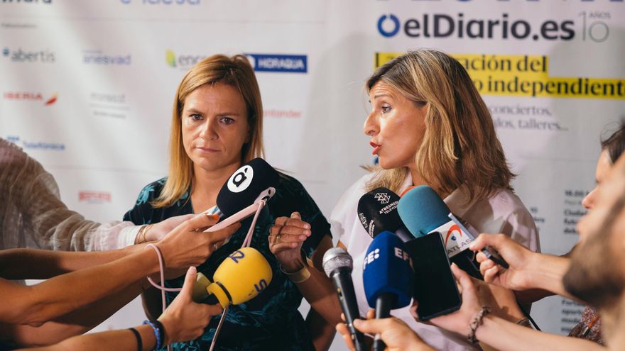 La delegada del Gobierno en la Comunitat Valenciana, Pilar Bernabé, y la ministra de Trabajo y vicepresidenta segunda del Gobierno, Yolanda Díaz.