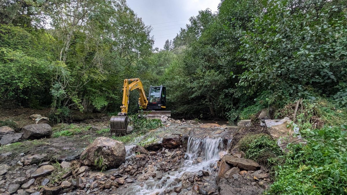 Red Cambera abre 24 kilómetros de río para el salmón tras derribar el azud de Valverde en Frama.