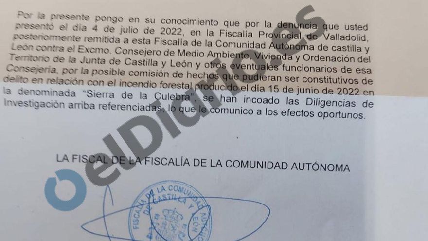 La Fiscalía abre diligencias contra el consejero de Medio Ambiente de Castilla y León por el incendio de Sierra de la Culebra tras una denuncia de CCOO