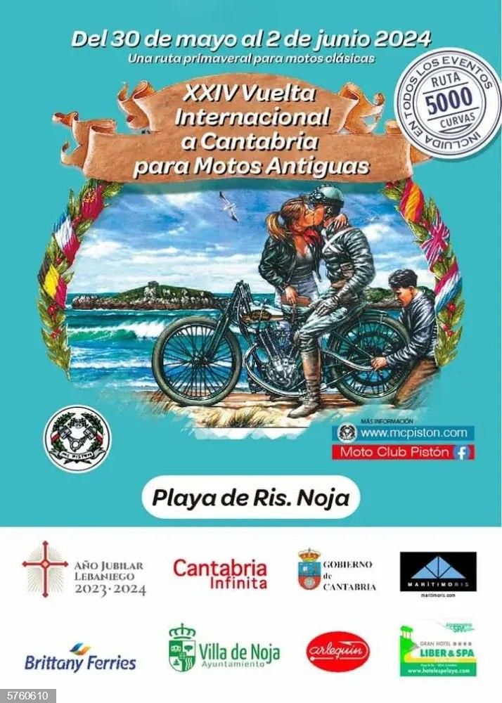 Cartel completo de la XXIV Vuelta Internacional a Cantabria para Motos Antiguas.