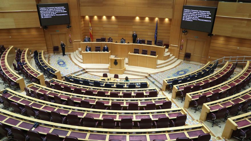 Vista del hemiciclo del Senado, en una imagen de archivo. EFE/Kiko Huesca