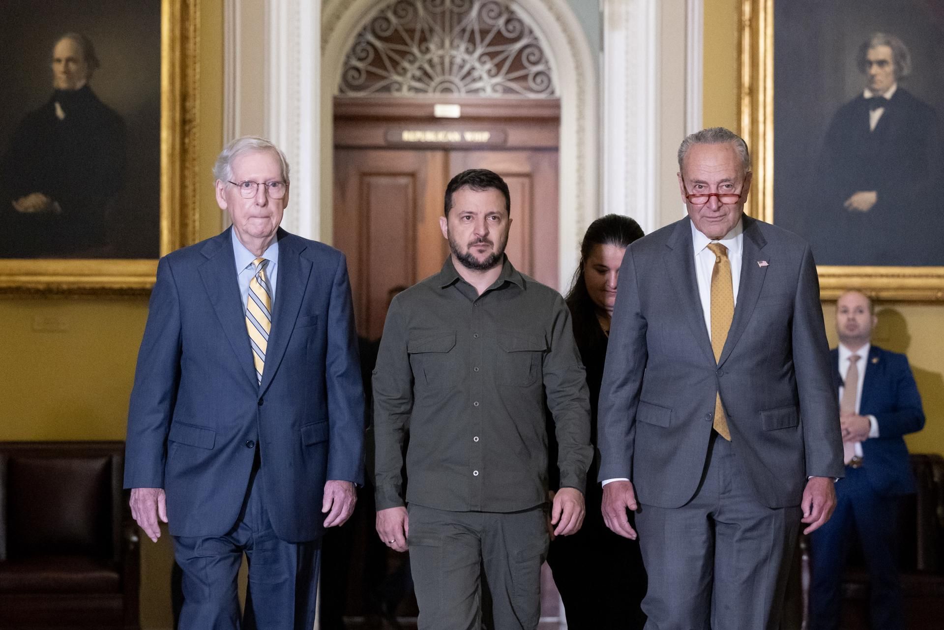 Zelenski se ha reunido con congresistas en el Capitolio de Washington.