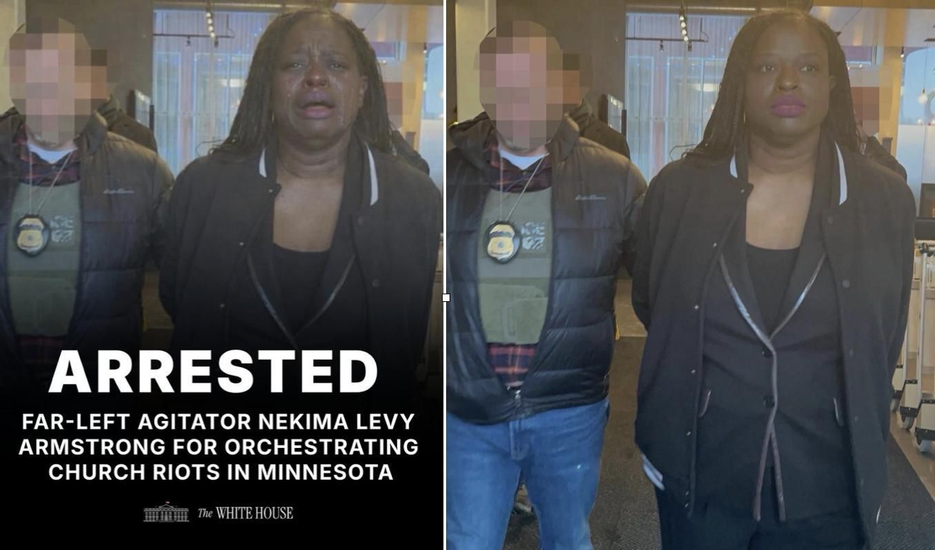 Imagen retocada de Nekima Levy Armstrong, abogada de derechos civiles detenida en Minneapolis en una protesta contra el ICE.