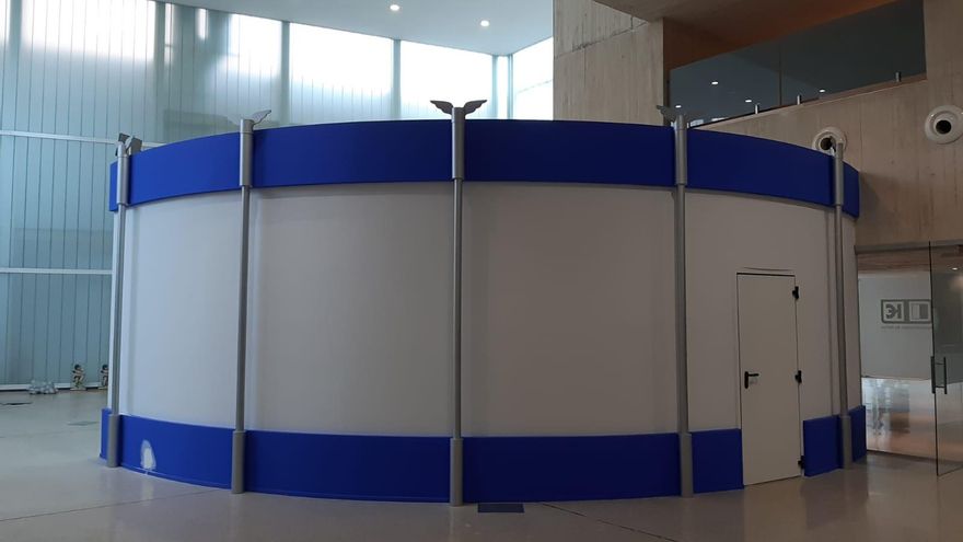 Recinto que imita a un tambor gigante en el MUSS, el Museo municipal de Hellín (Albacete)