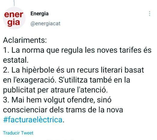 La aclaración, que al final también han borrado