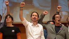 Pablo Iglesias junto a Kichi y Teresa Rodríguez.