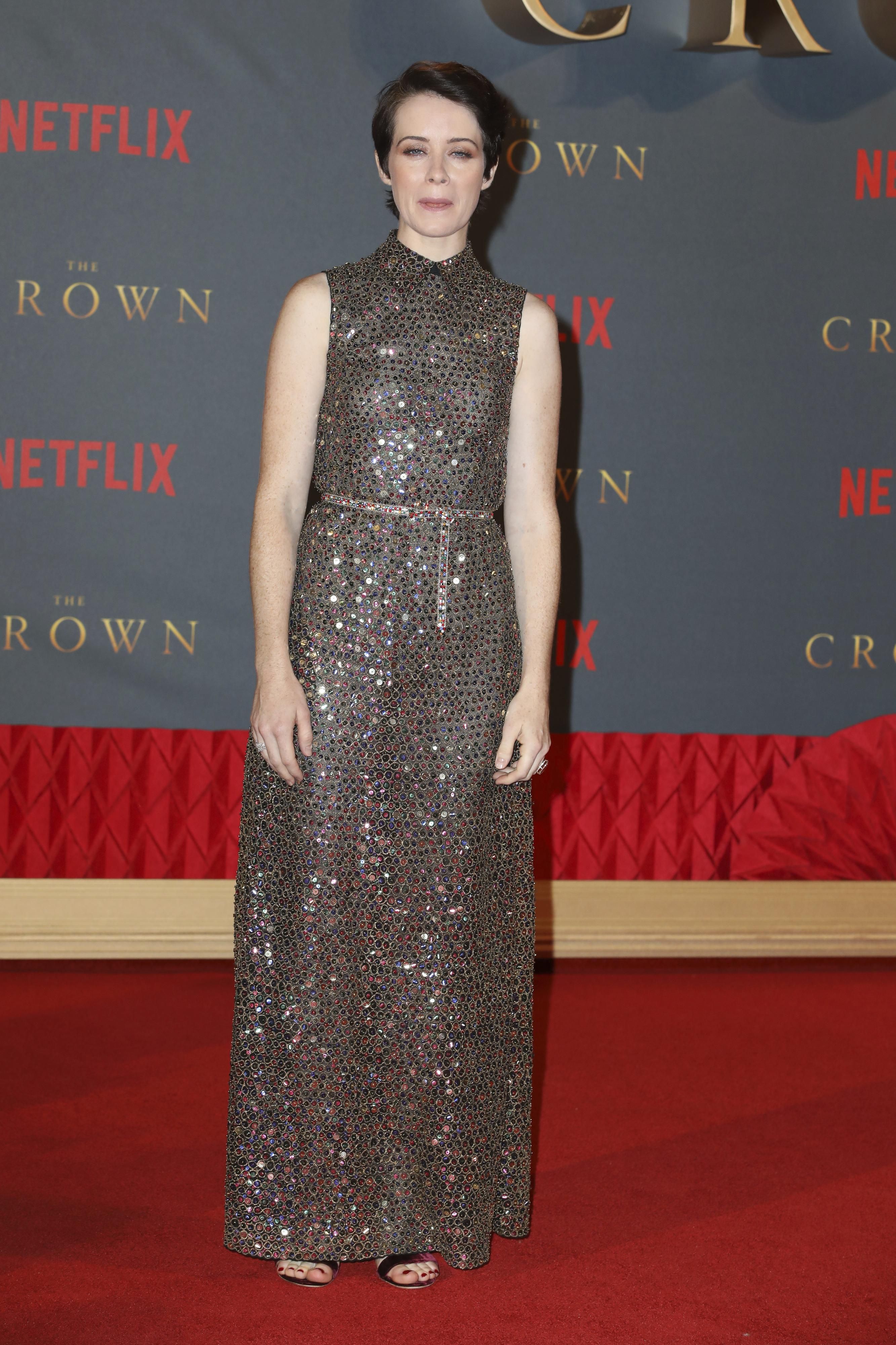Claire Foy en la première de The Crown 2 en Netflix