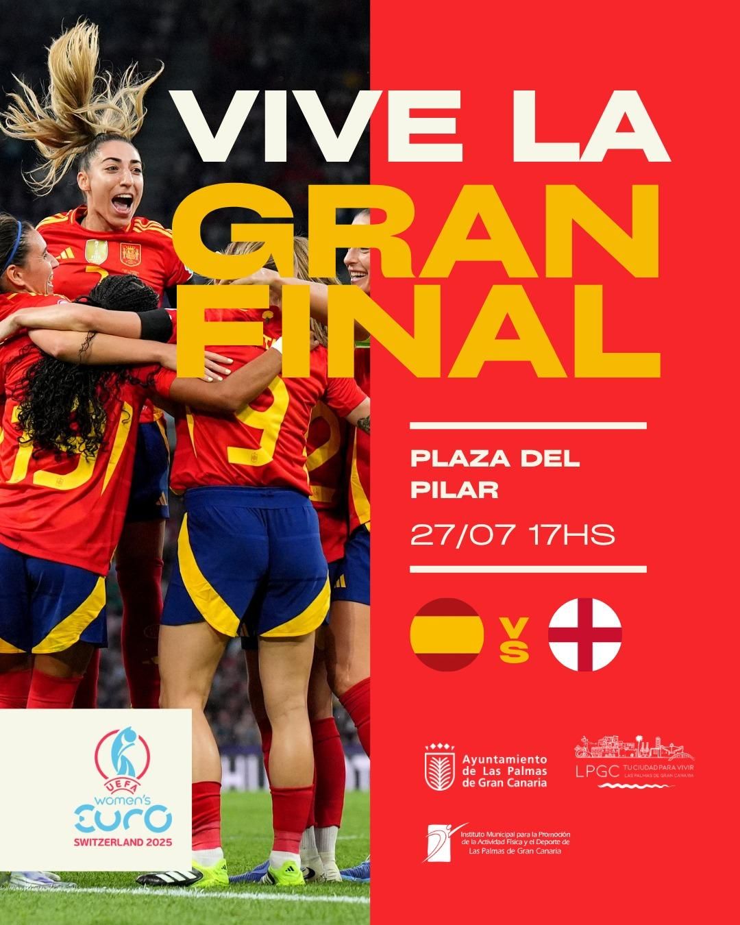 El Ayuntamiento de Las Palmas de Gran Canaria retransmite la final de la Eurocopa femenina de fútbol.