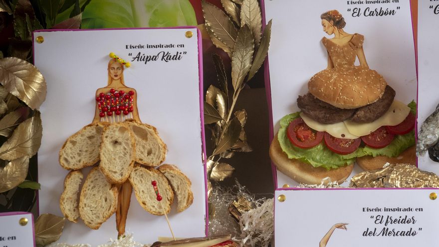 del escaso muestrario de este año sea el de la publicista Rocío Bernabé, titular de “Aúpa Cádiz”, un puesto que fusiona Cádiz y Euskadiz con tapas-pintxos. / Foto: KIKI