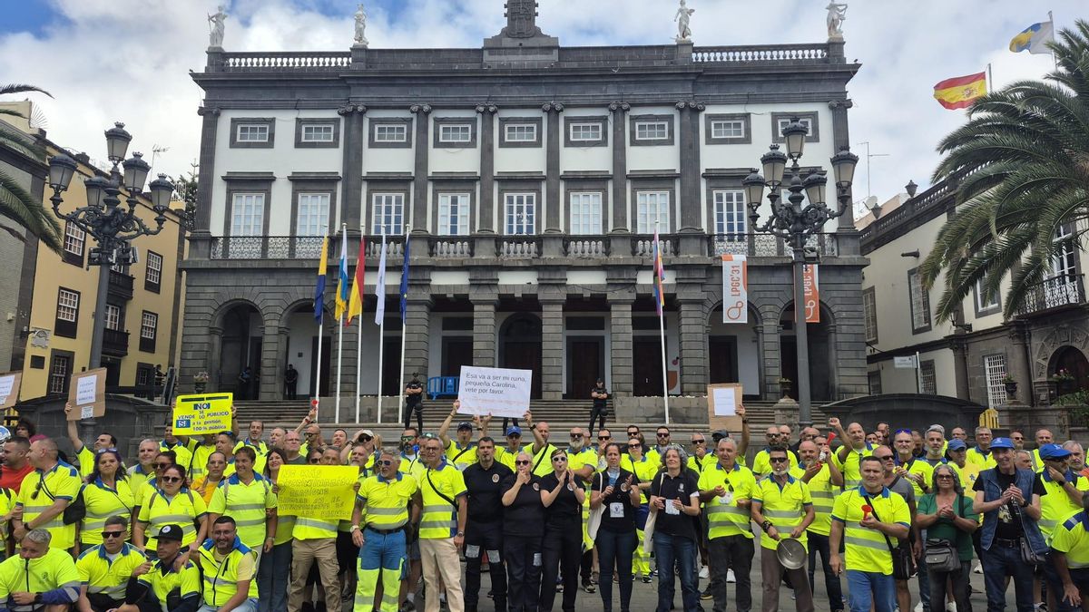Primera jornada de huelga del Servicio de Limpieza de Las Palmas de Gran Canaria