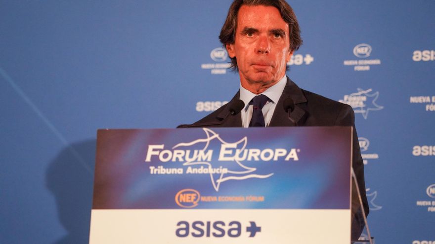 José María Aznar durante su intervención este martes en Sevilla.