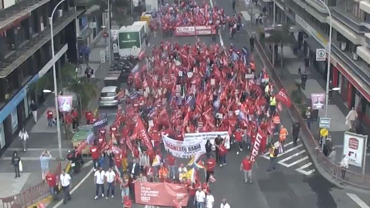 CCOO protesta en las calles de Gran Canaria por las condiciones laborales de las Islas
