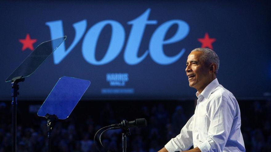 El expresidente estadounidense Barack Obama interviene en un mitin en Filadelfia el pasado 29 de octubre.